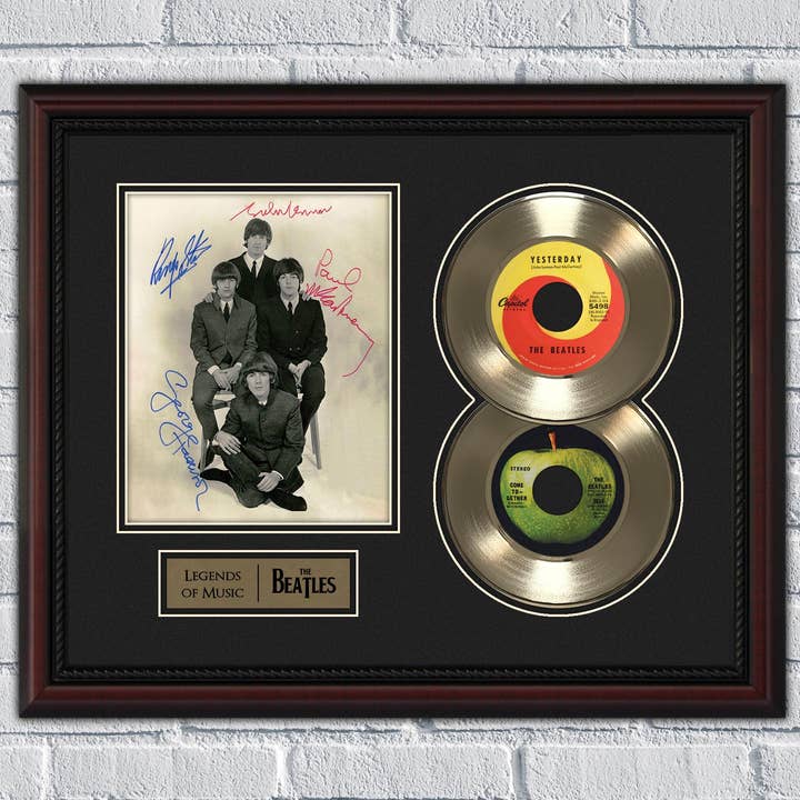 Gold Record Outlet – wholesale Sign – Beatles Framed 45 Record w/ Reproduction Signatures