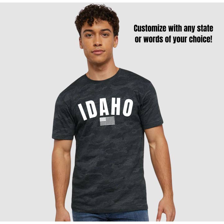 Custom State American Flag Wholesale Apparel 299 for wholesale by 208 Tees