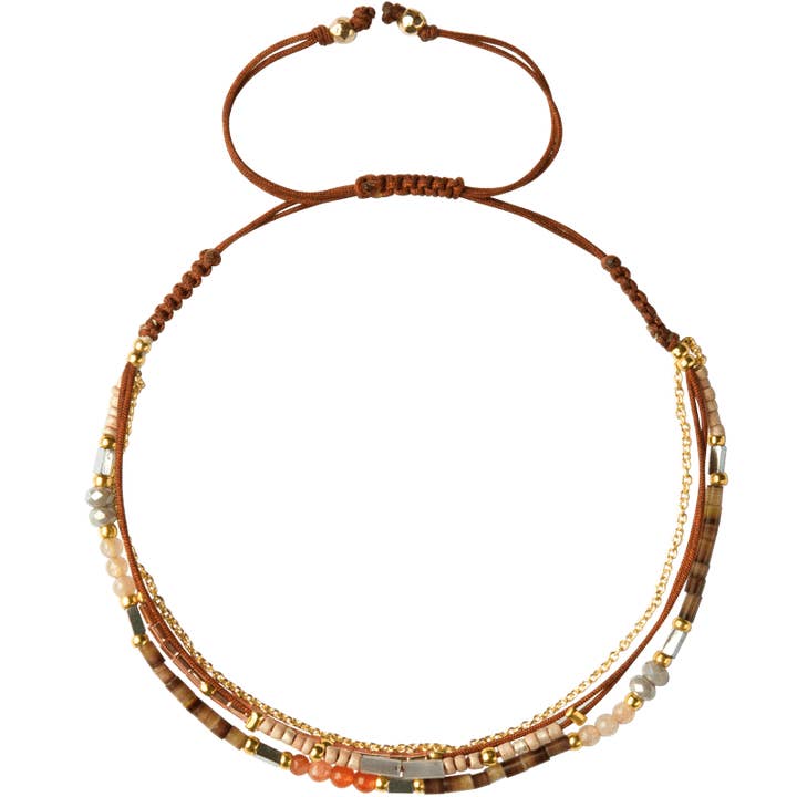 Marquet – wholesale Pärlarmband – Tali rättvisemärkt flerdubbel armband med glidknut och pärlor4