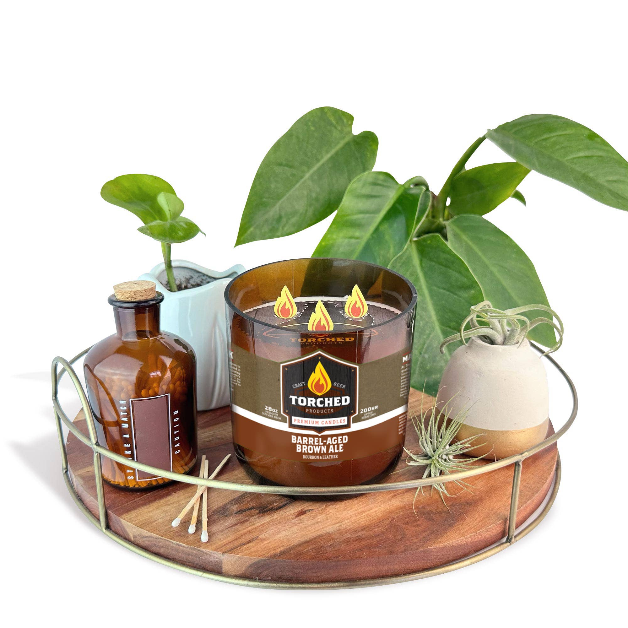 Torched Products – Großhandel Kerze im Glas / gefüllte Kerze – Kerze mit abgefackeltem Bier, 28 oz, Blutorange IPA1