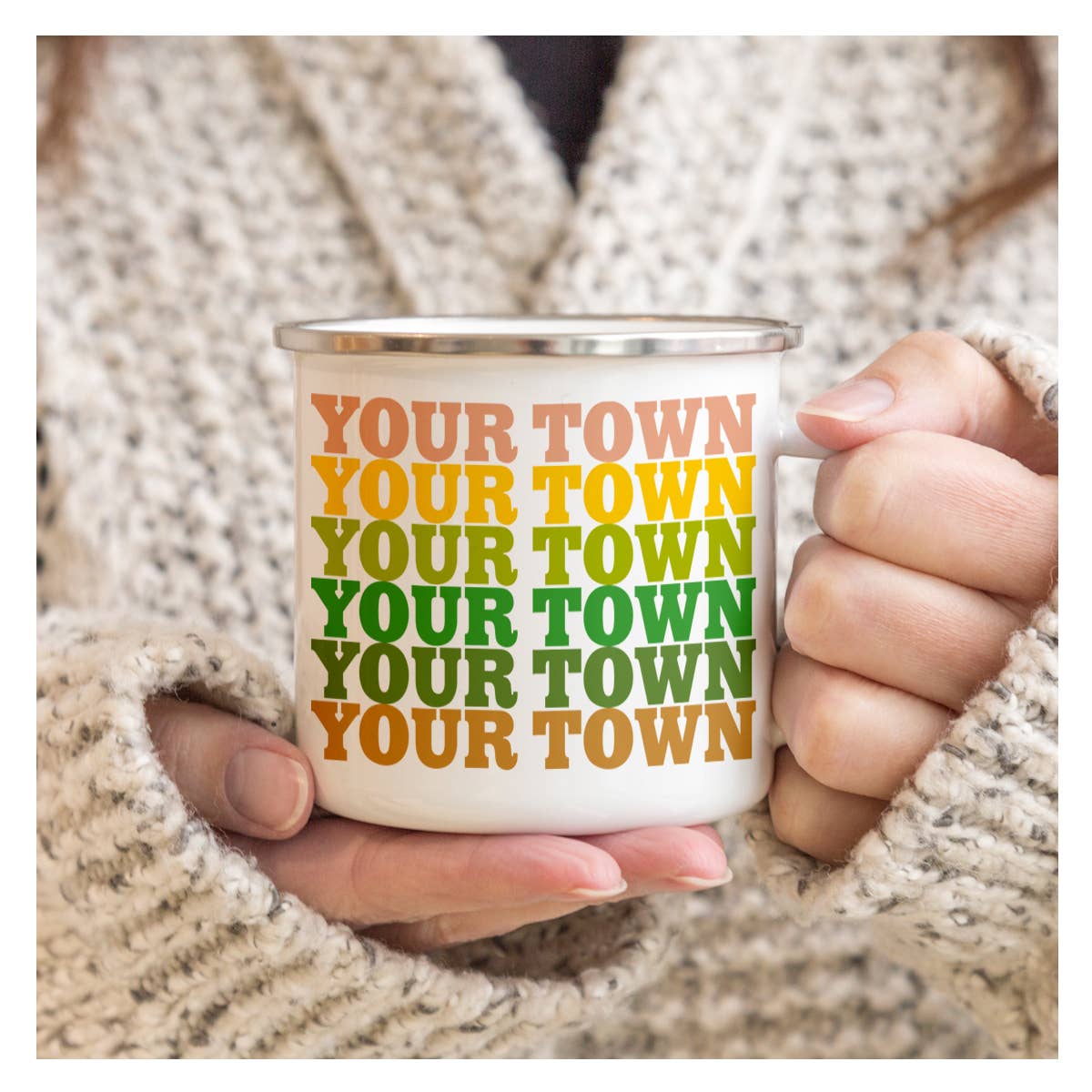 Rock Scissor Paper - Wholesale Coffee Mug - Personalized City Camp Mug - Supergraphics Repeat Name Drop5