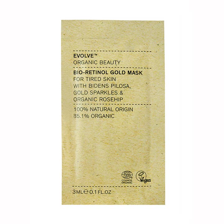 Bio-Retinol Gold Face Mask- 3ml Sachet (Pack of 25) for wholesale by Evolve Organic Beauty