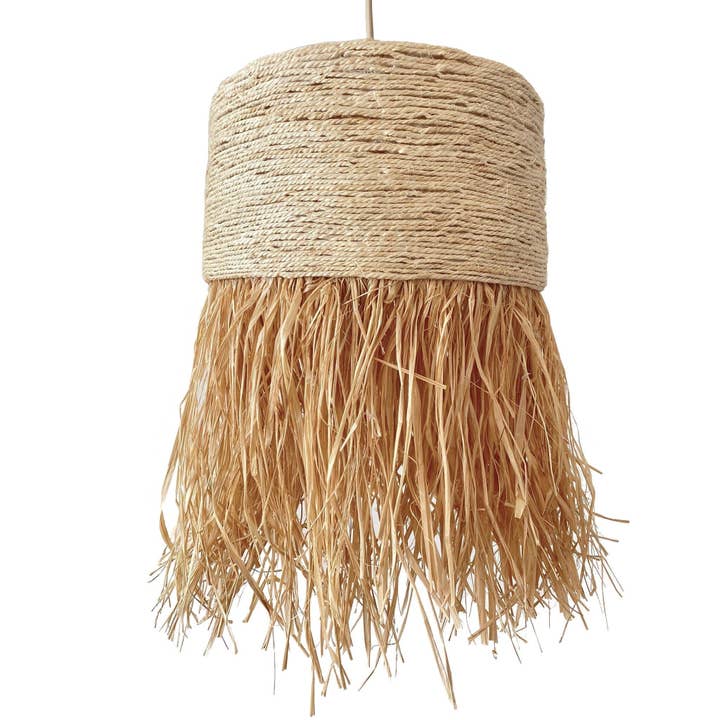 Natuurlijke hanglamp van raffia en touw voor wholesale door Geometrik Design