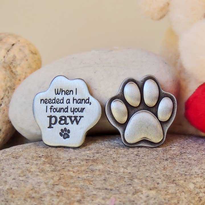 Abbey & CA Gift - Wholesale Keepsake Coin/Token - Paw Print Pocket Tokens