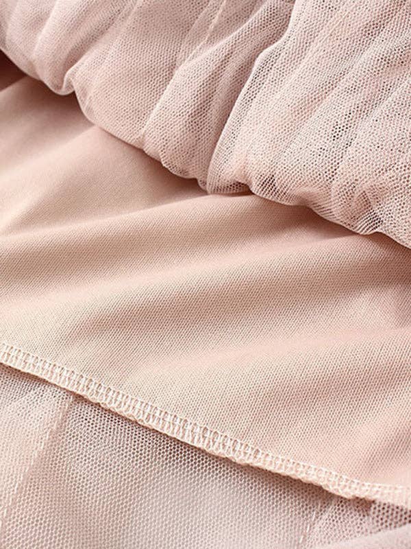 Sheer Trend - Venta al por mayor Falda - Mujer - Falda de elasticidad plisada falbala de 4 colores de malla irregular original4