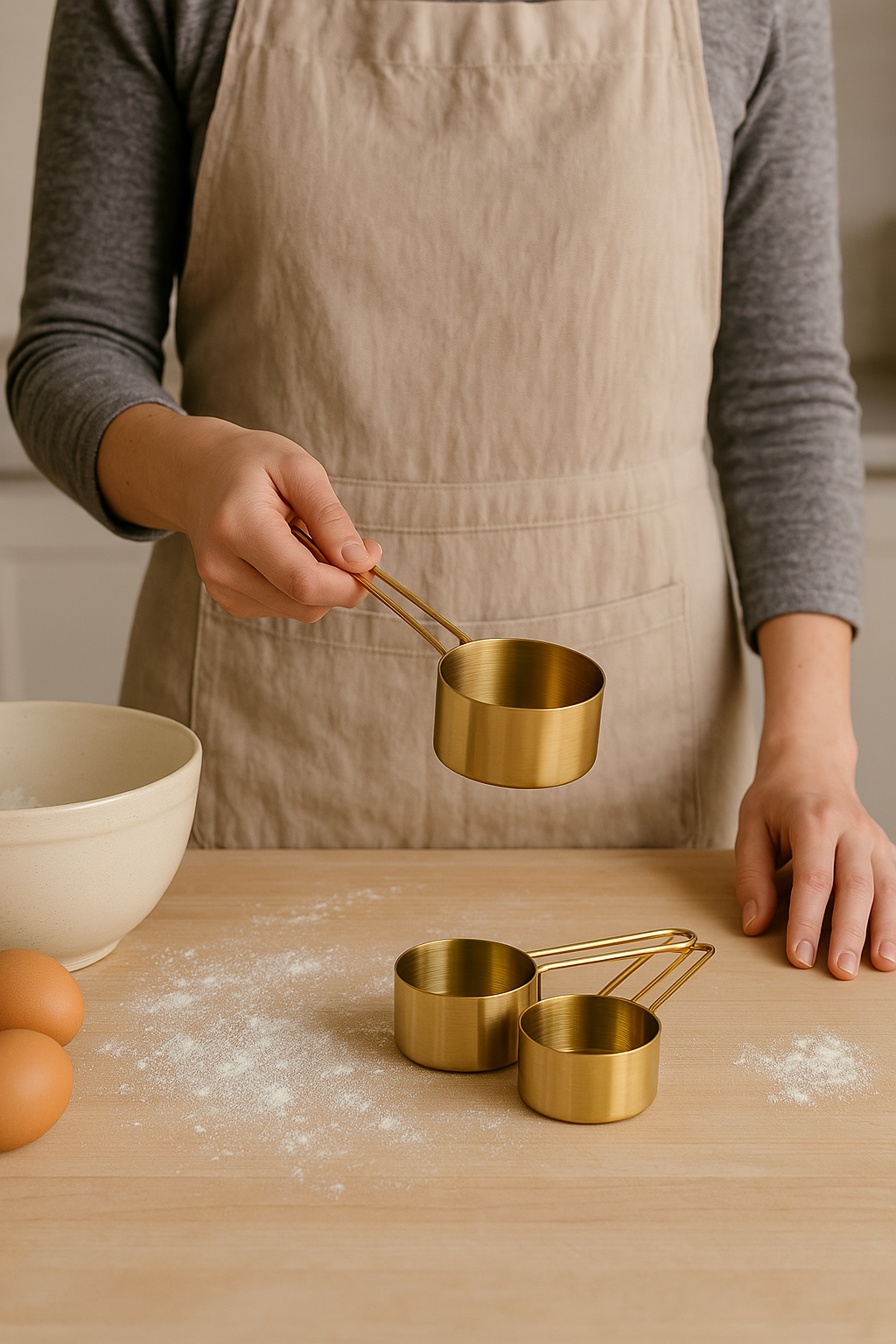 Magnifique Hearts - Wholesale Measuring Cup - Gold Color Stainless Steel Measuring Cups,4pc Set for Baking1