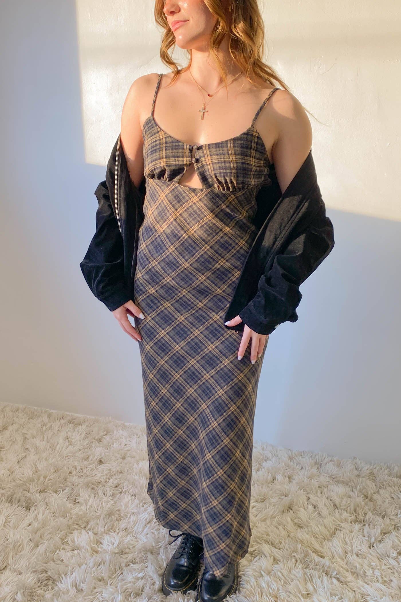 Nectar Clothing – Engroshandel Kjole - Dame – Plaid Maxi Kjole8