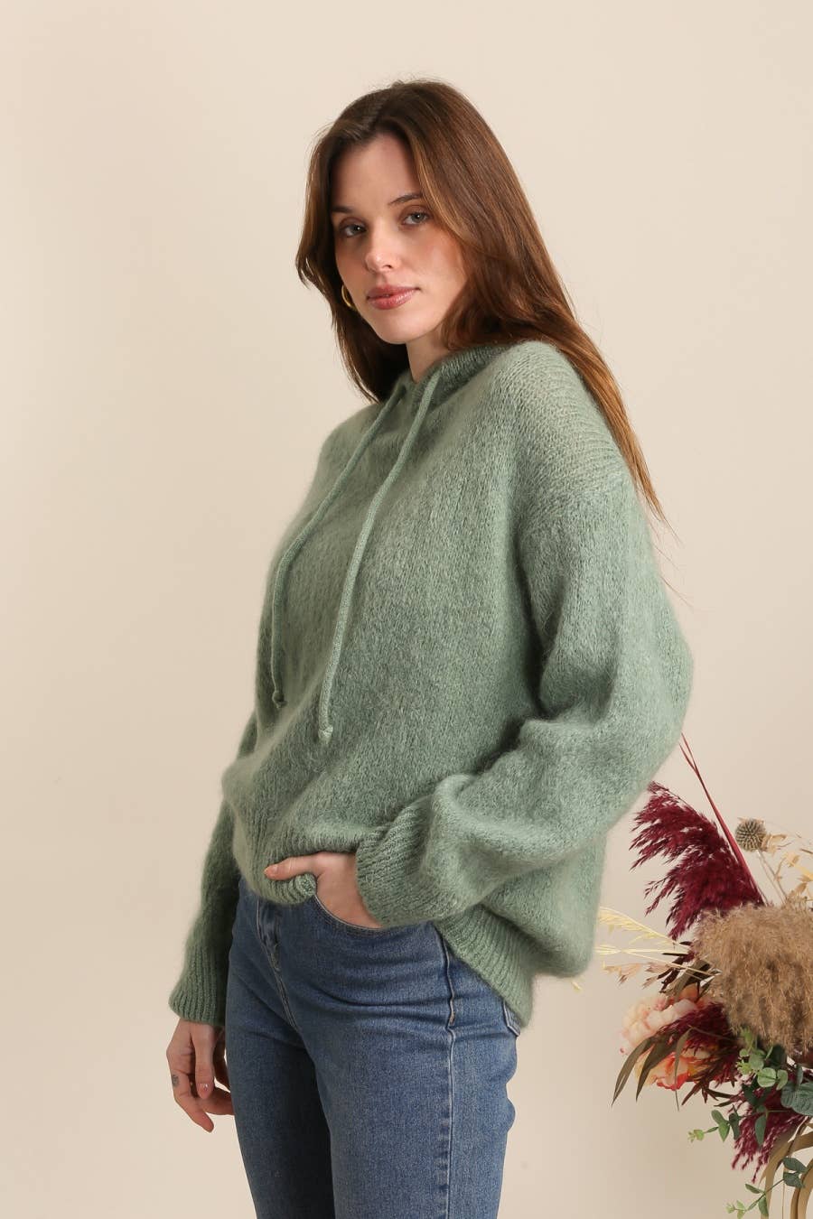 NAÏS PARIS - Wholesale Hoodie - Women's - MOHAIR AND WOOL HOODY-STYLE SWEATER18