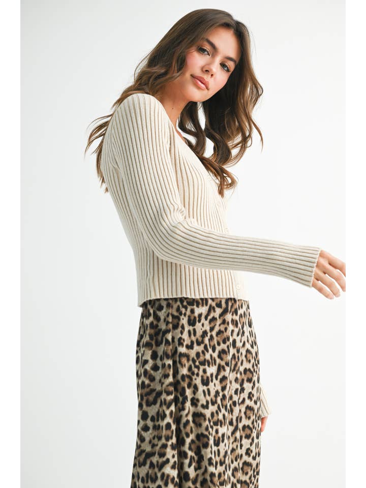 AEMI + CO - Wholesale Cardigan - Women's - 3391GK Ribbed Button-Up Cardigan20