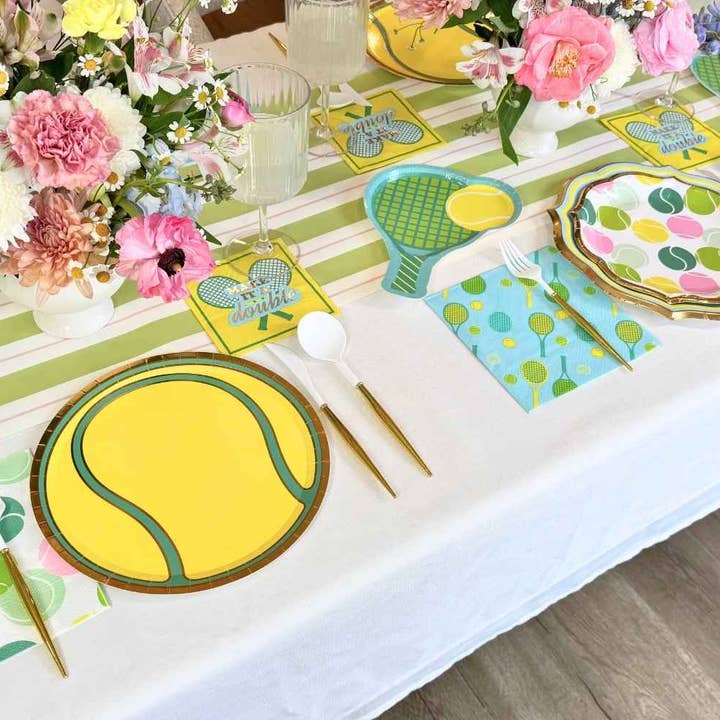 Sophistiplate - Wholesale Disposable plate - Tennis Racket Appetizer/Dessert Plates/8pk6