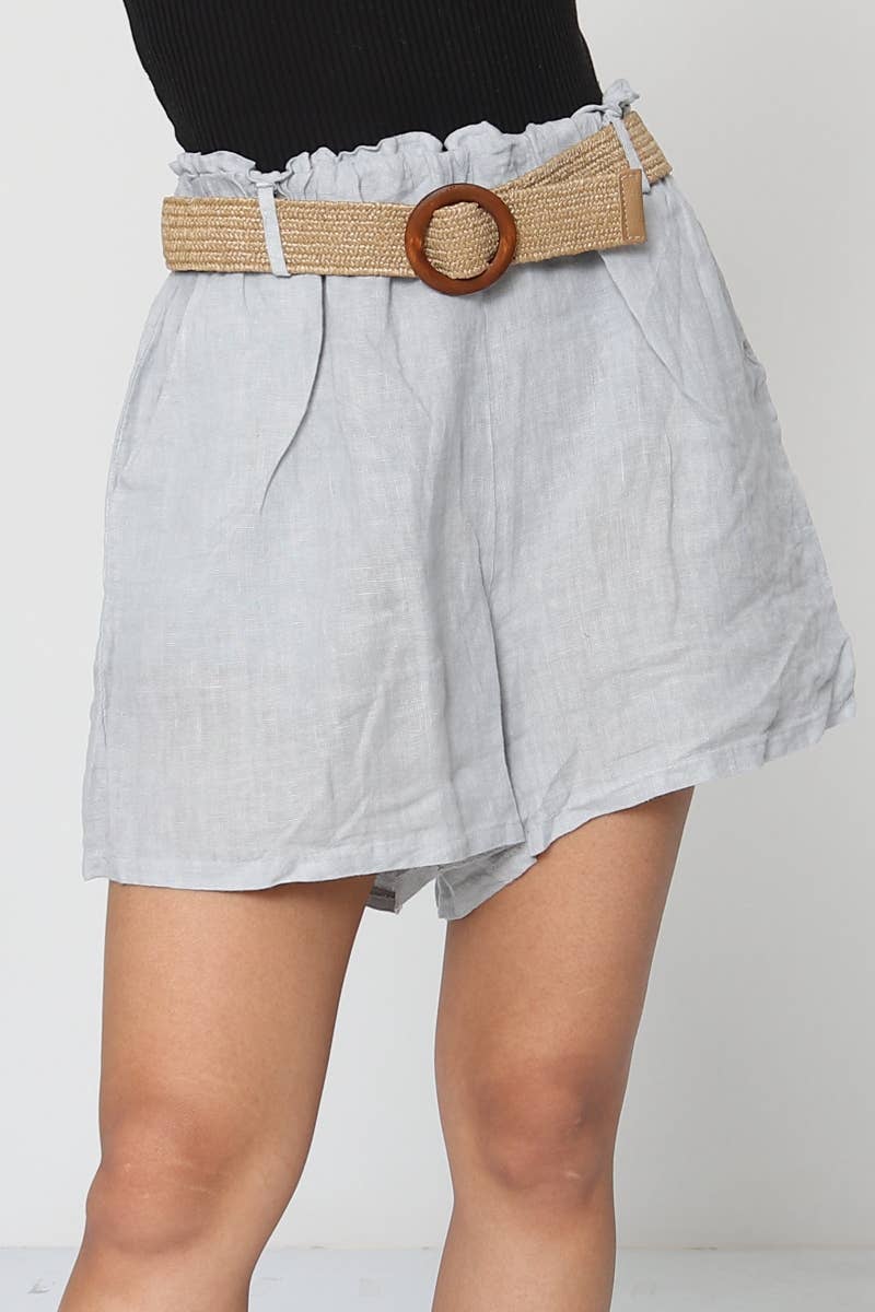 LÉA & LUC – wholesale Shorts – Dam – Shorts i 100 % linne med bälte REF. 50579