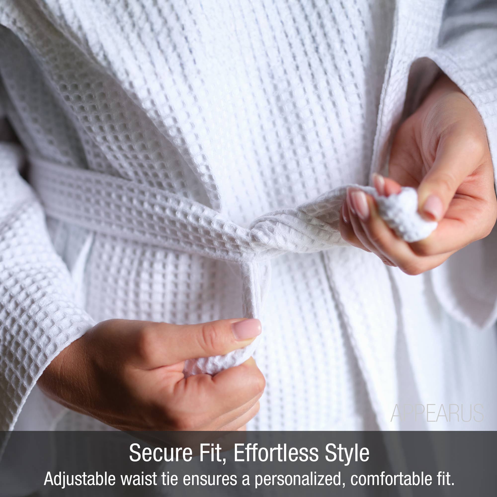 Appearus Products Corp. – Großhandel Bademantel – Unisex – Puffy Waffel Kimono Spa Bademantel - Unisex Baumwoll/Polyester-Mischung5