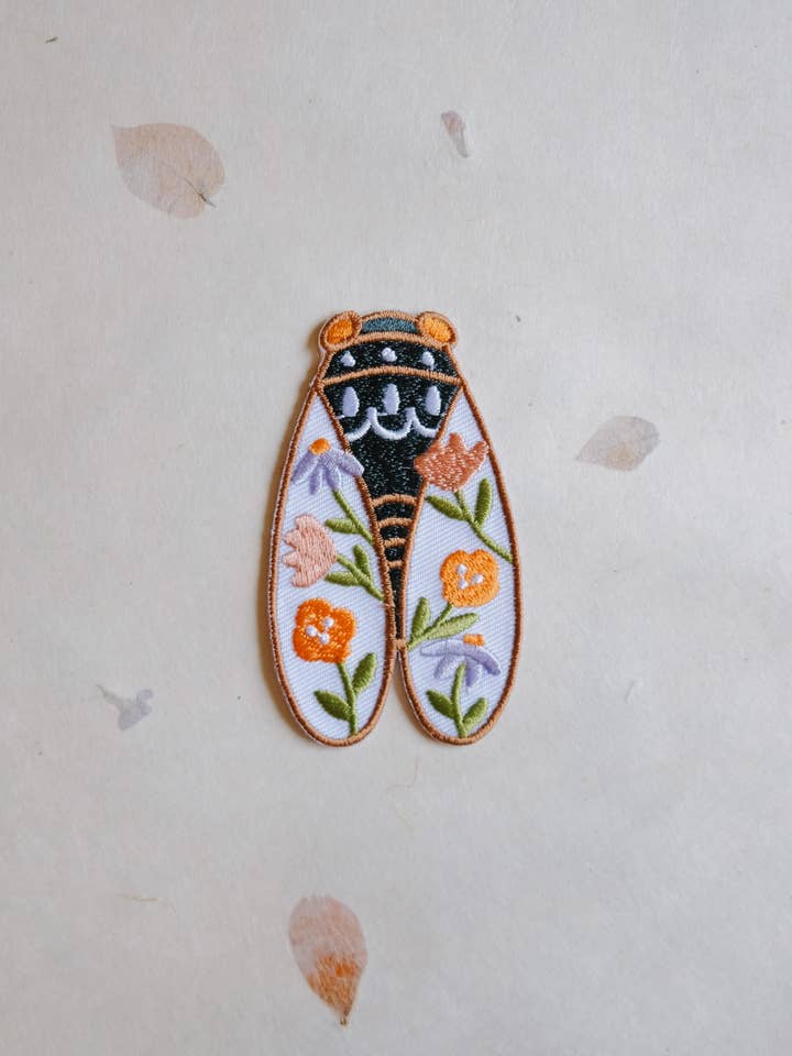 Cicada Iron-On Patch (New Size 3” x 1.75”) for wholesale by Justine Gilbuena