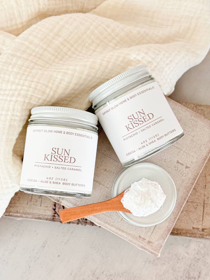 Sun Kissed Coco-Aloe & Shea Whipped Body Butters for wholesale by Spirit Glow Home & Body Essentials