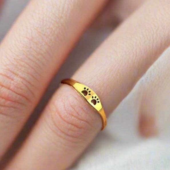 Stainless Steel Cat Paw Rings for wholesale by WoodWristCo