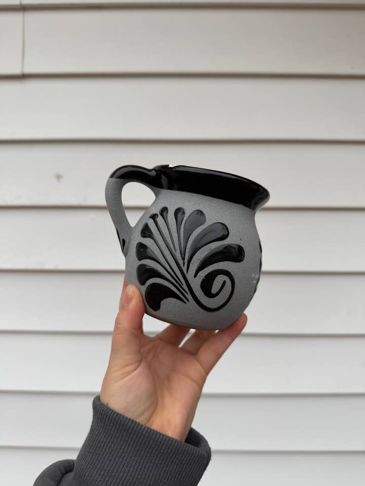 Black & Gray Barro Hand-Painted Mug for wholesale by Artesania Diaz