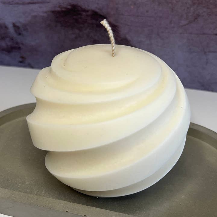 Vela esférica en espiral | Vela con forma de bola en espiral | Natural para venta al por mayor de Lymeliteco