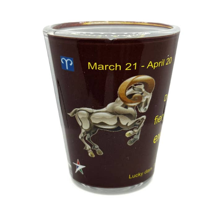 7 Star - Wholesale Shot Glass - "Aries" Zodiac Shot Glass 2 Oz Best Seller3