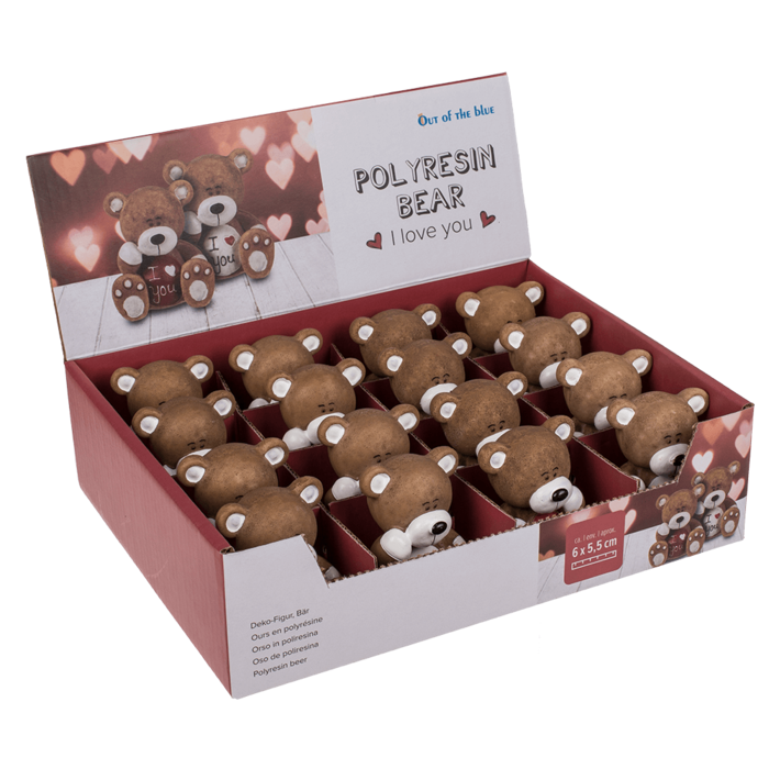 Out of the blue KG – wholesale Decorative figurine – Polyresin bear, I love you,2