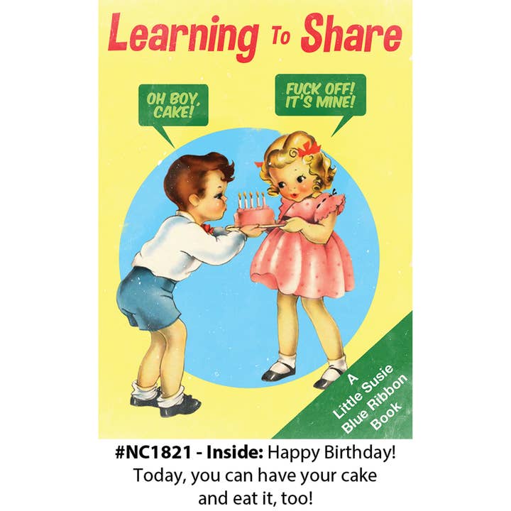 "Learning To Share" - Birthday Card for wholesale by Magik Missile