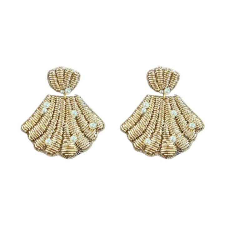 Seashell Earrings in Gold for wholesale by Beth Ladd Collections