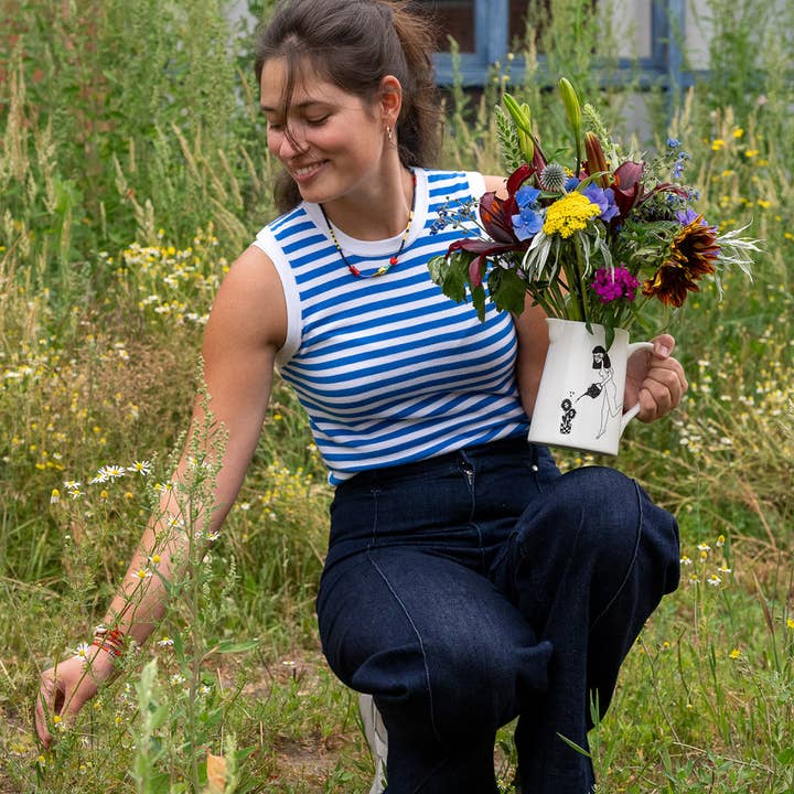 helen b - Wholesale Pitcher - jug big happy flowers2