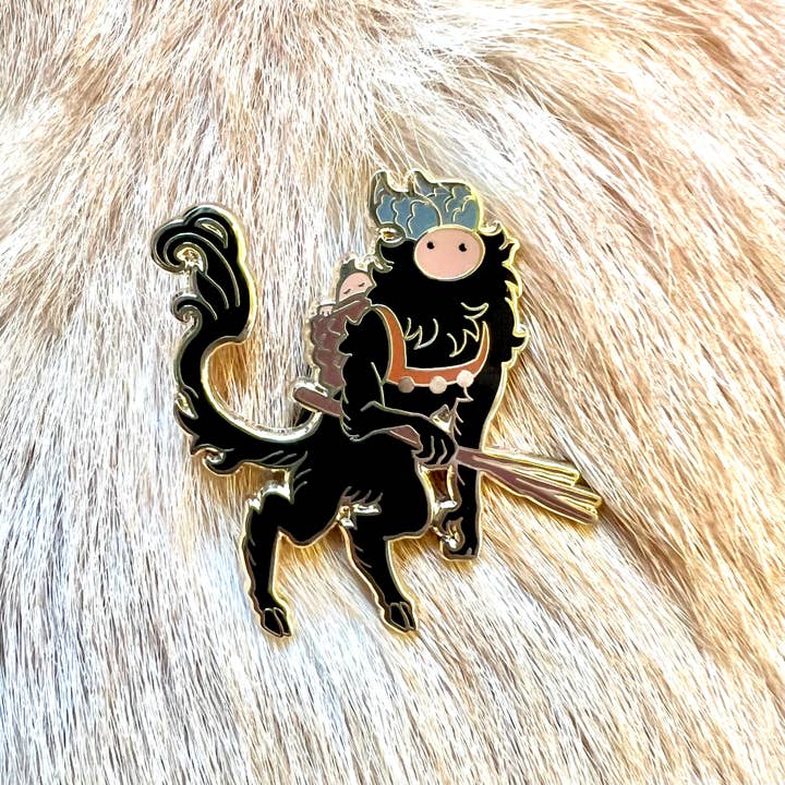 The Winter Den - Wholesale Lapel Pin/Button - Krampus Lapel pin (enamel, small christmas gift, cute goth)1