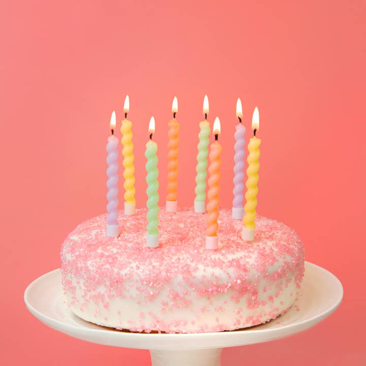 Talking Tables USA - Wholesale Cake Candle - Twisted Pastel Birthday Candles | 8 Pack | Birthday Party |