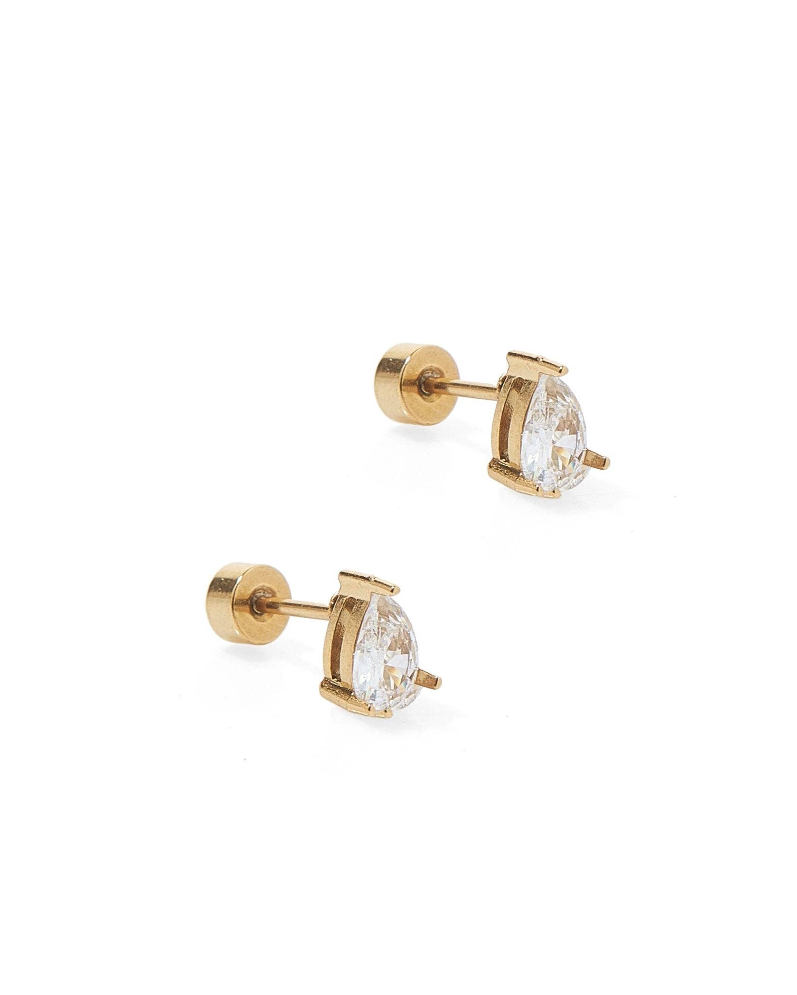 LINNY CO - Wholesale Stud/Post Earrings - Screwback Stud Earrings - Paige Pear0
