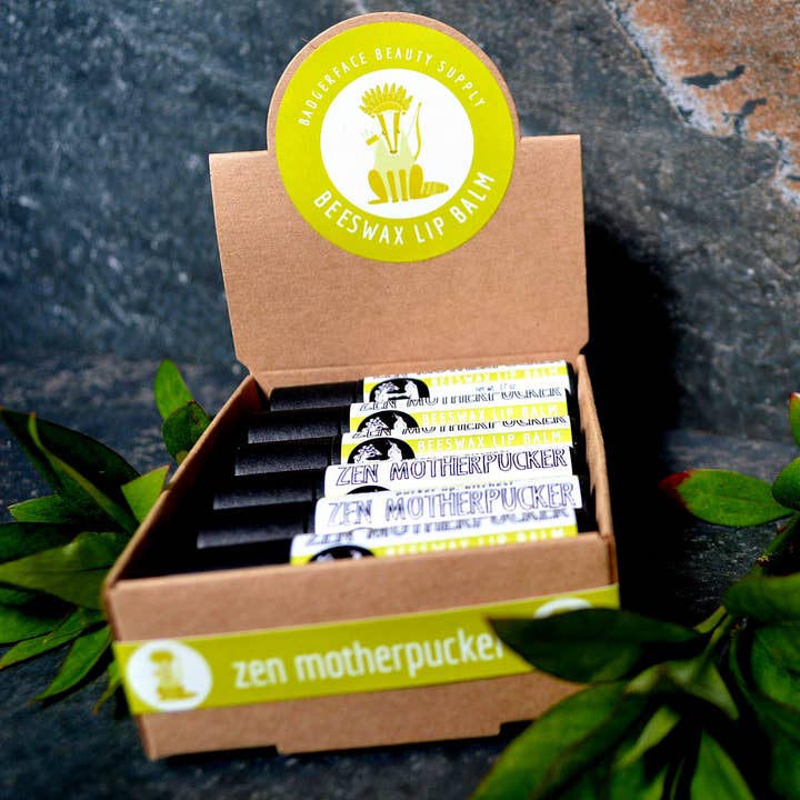 Badgerface Beauty Supply – wholesale Lip Balm – Lip Balm Display. Eco Lip Balm. Impulse Buys - 12 pack.10