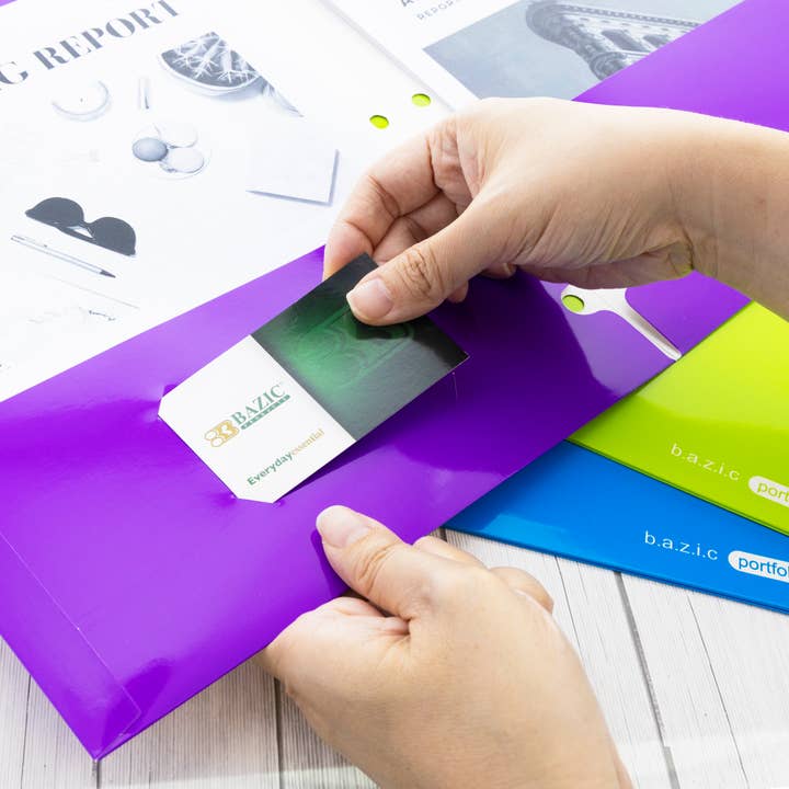BAZIC Products - Wholesale Folders - 2-Pockets Portfolios - Laminated Bright Glossy Color2