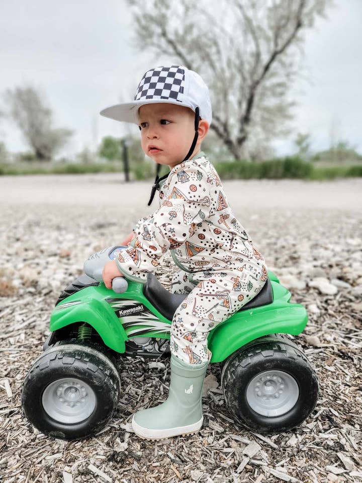 Rufflеѕ & Bоwtіеѕ - Affordable Boys & Girls Clothing – Fato de dormir – Bebé por atacado – Pijama de Bebé com Fecho Duplo Verde Acampamento ao Ar Livre11