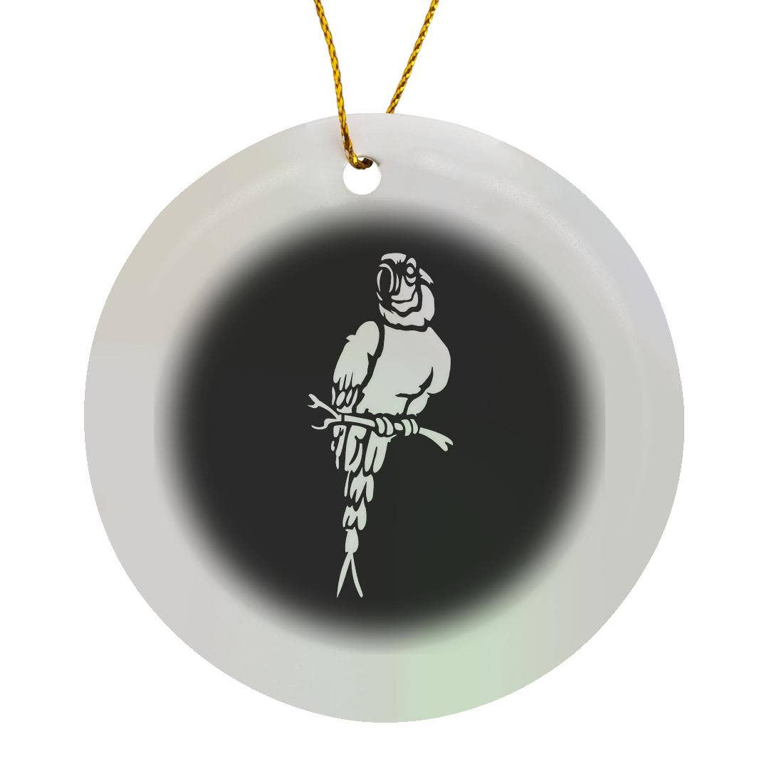 3dRose – wholesale Ornament – 3dRose, Cute Parrot Cut-Out Stencil-Style, Ornament0