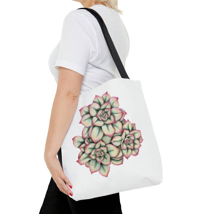 Kiwi Succulent AOP Tote Bag for wholesale by Art By: Julianna McPherson