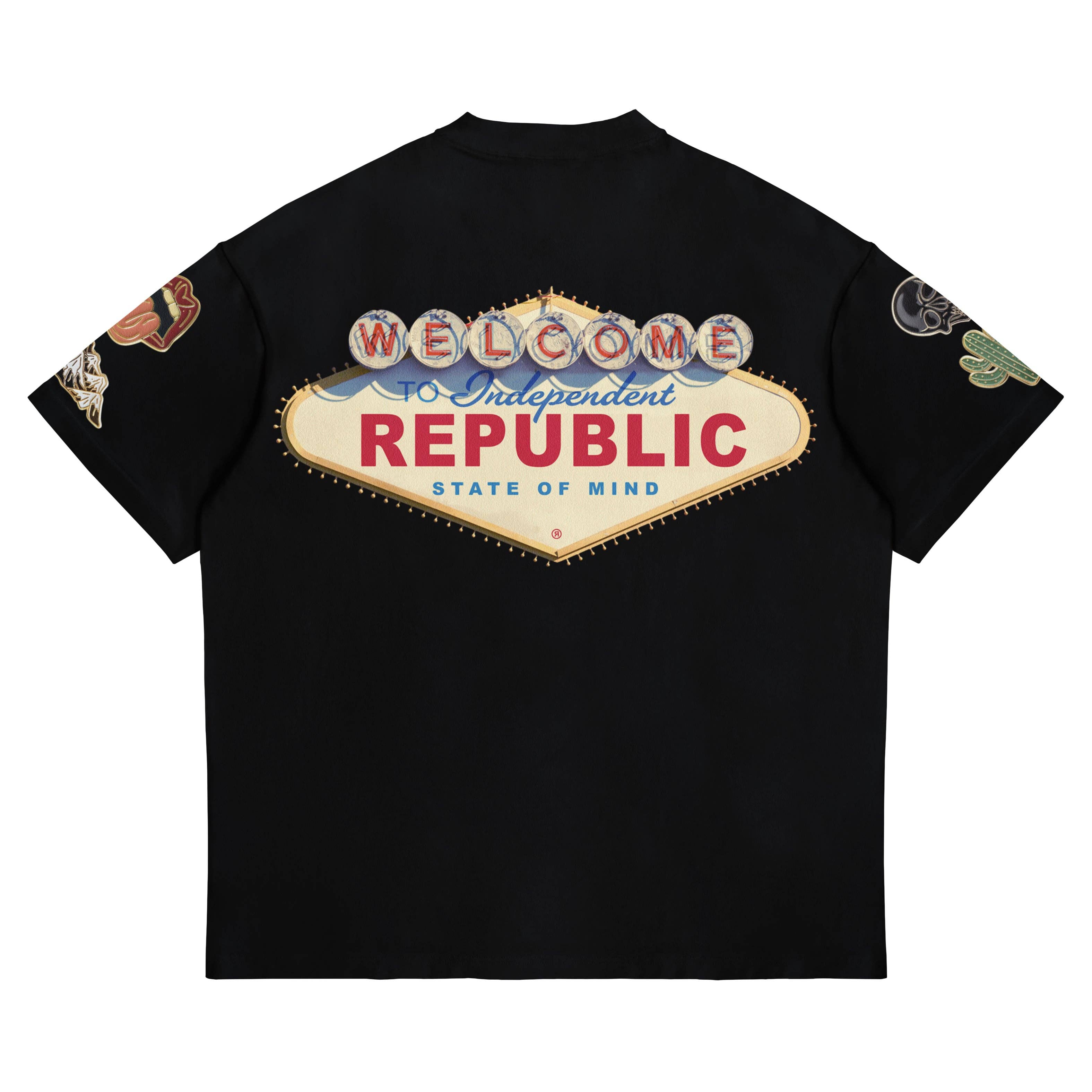 Independent Republic - Wholesale Screen Printed T-Shirt - Unisex - State of Mind © black T-shirt0