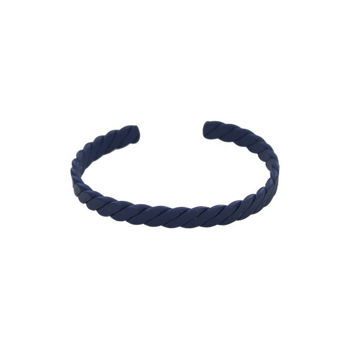 Matte Navy Blue #82 Pulseira Twisted Flat Punho por atacado de Savvy Bling