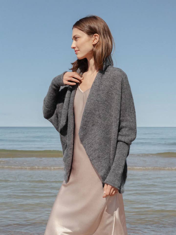 WOOL HOUSE - Vendita all'ingrosso Poncho - Donna - Poncho in Mohair e Lana Merino Celeste