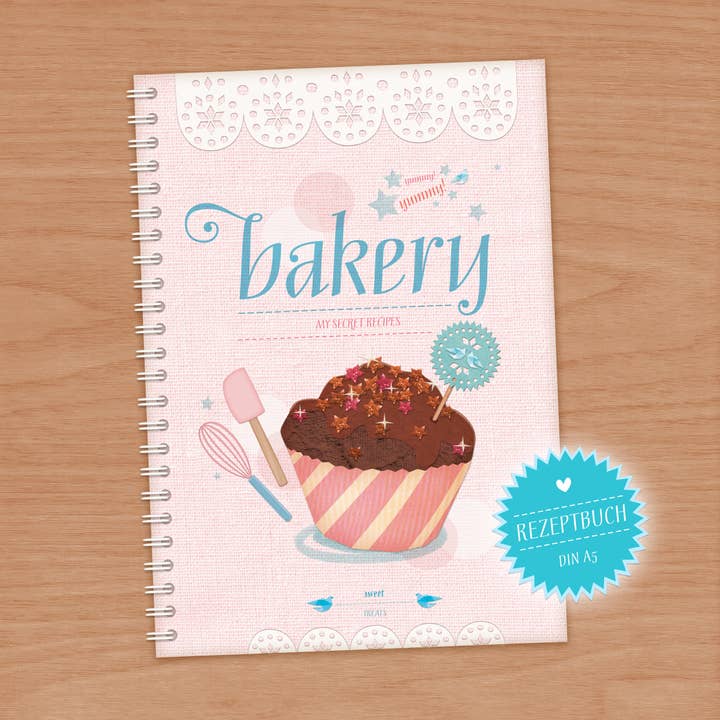 YUMMY BAKERY / Rezeptbuch für Backrezepte Din A5 für den Großhandel von eau de collage