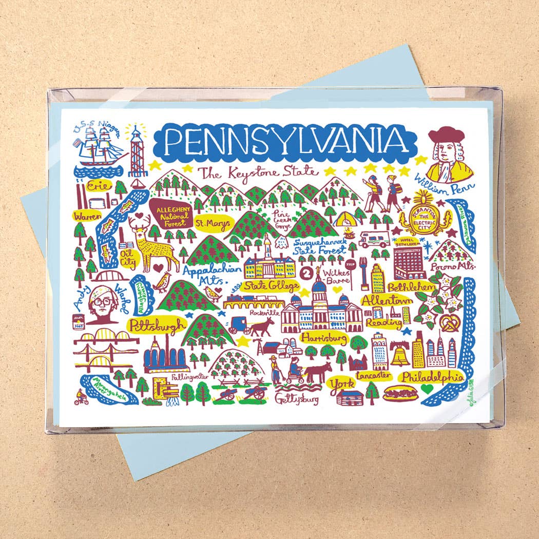 Allport Editions - Vendita all'ingrosso Set di cartoleria/cancelleria - Serie di Carte in Scatola Statescapes - scopri tutti i 29 Stati!22