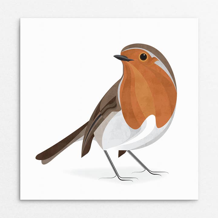 'Robin' bird Greetings card for wholesale by Rachel Hunt Illustration