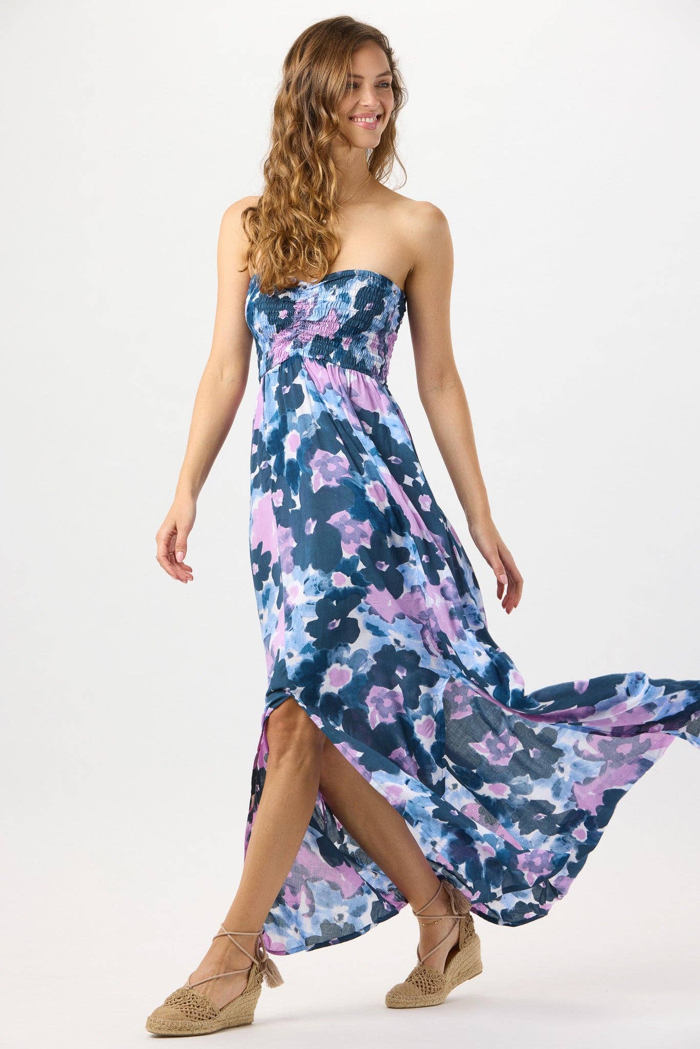Watercolor Dreams Navy Emilia Maxi Dress for wholesale on Faire2
