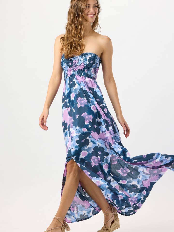 Watercolor Dreams Navy Emilia Maxi Dress for wholesale on Faire2