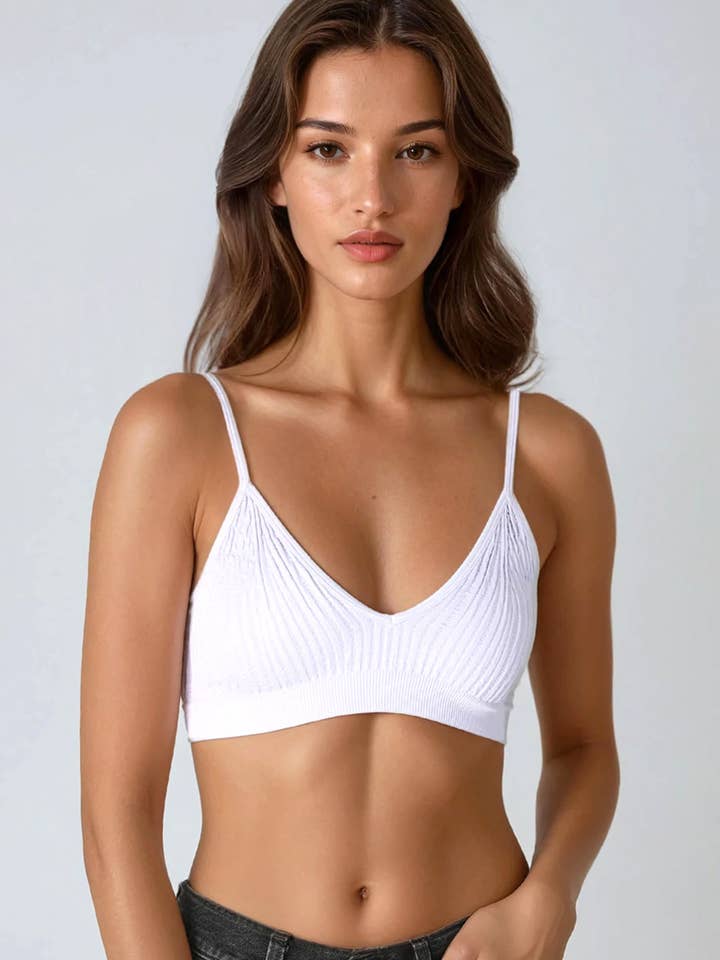 NIKIBIKI – wholesale Bralette – Women's – NS8167 - Ribbed V-Neck Bralette