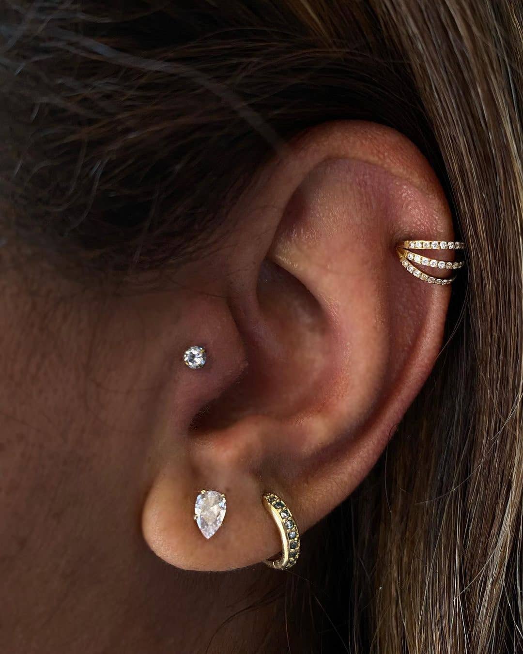 Schmuckgroßhandel – Engroshandel Enkeltøreringe – Triple Clicker Piercing | Titan4