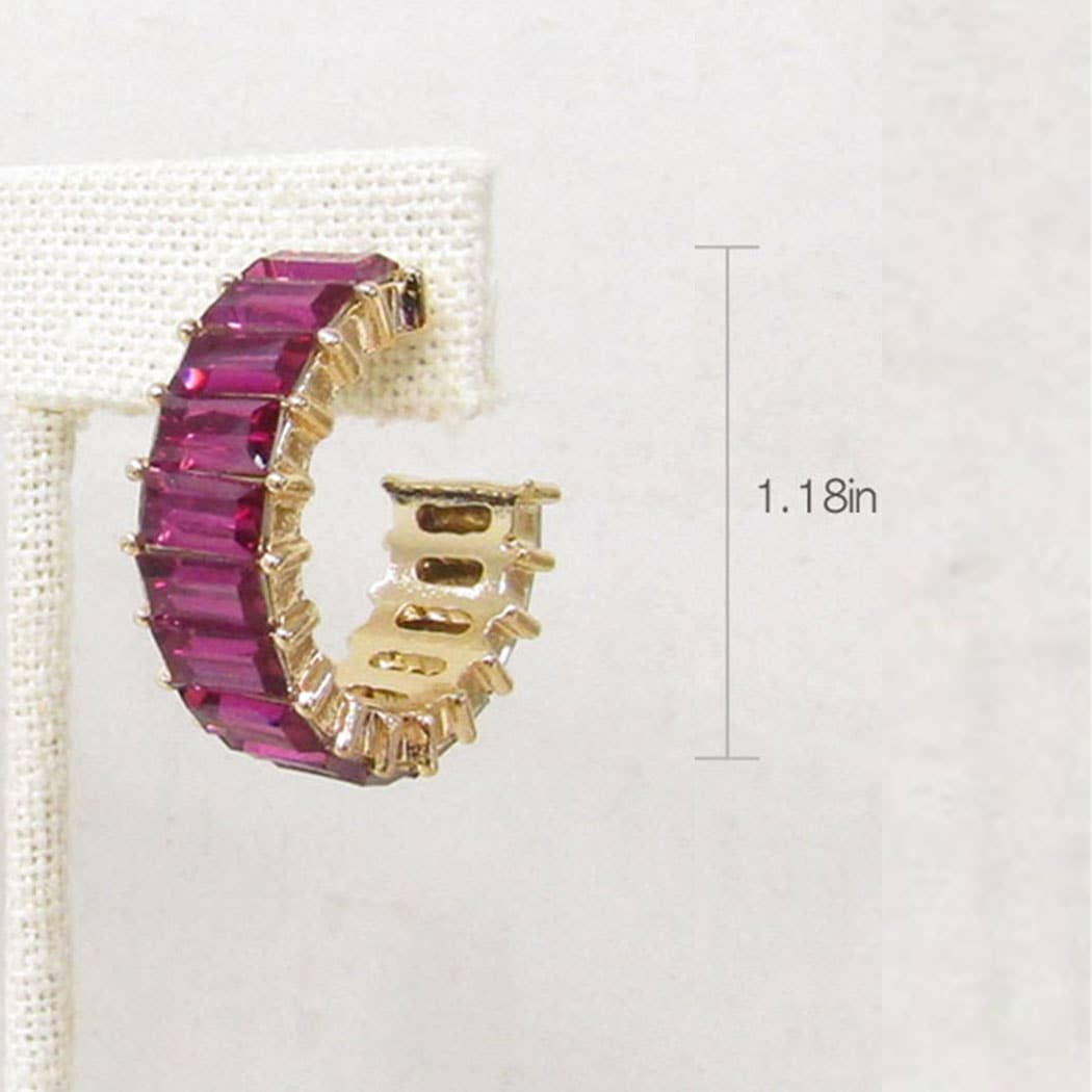 Fashion City - Venta al por mayor Pendientes de aro - Pendientes de aro con circonita cúbica de colores 8