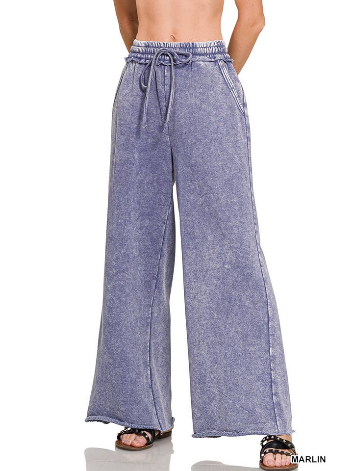 42POPS - Wholesale Pants - Women's - .....0904 Acid Wash Fleece Sweatpants With Pockets SI-2683211