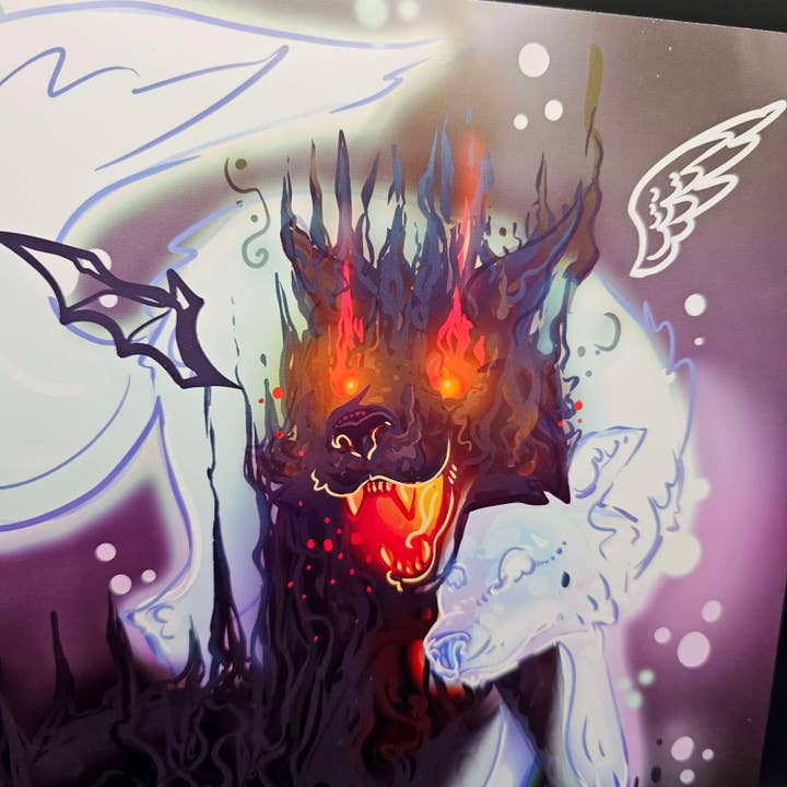 Hellhound & Heaven Dog Art Print for wholesale by DeadOn Studios