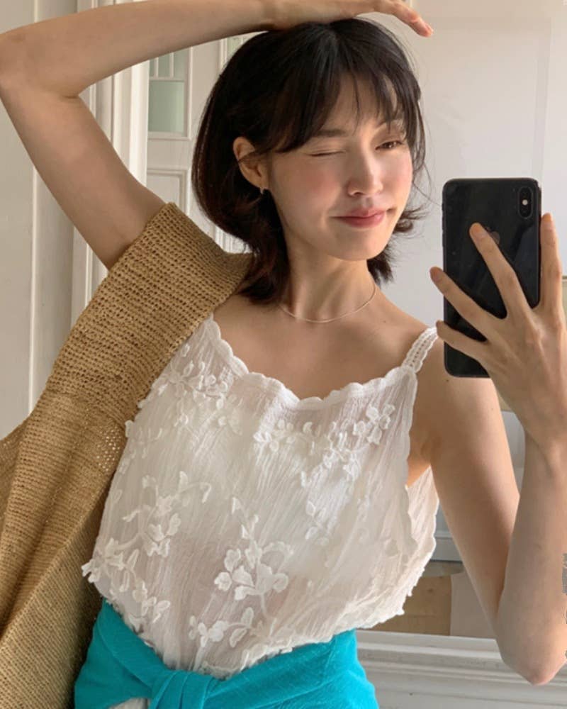 Hope & Sunshine - Wholesale Camisole - Dames - Kanten Geborduurde Jacquard Camisole26