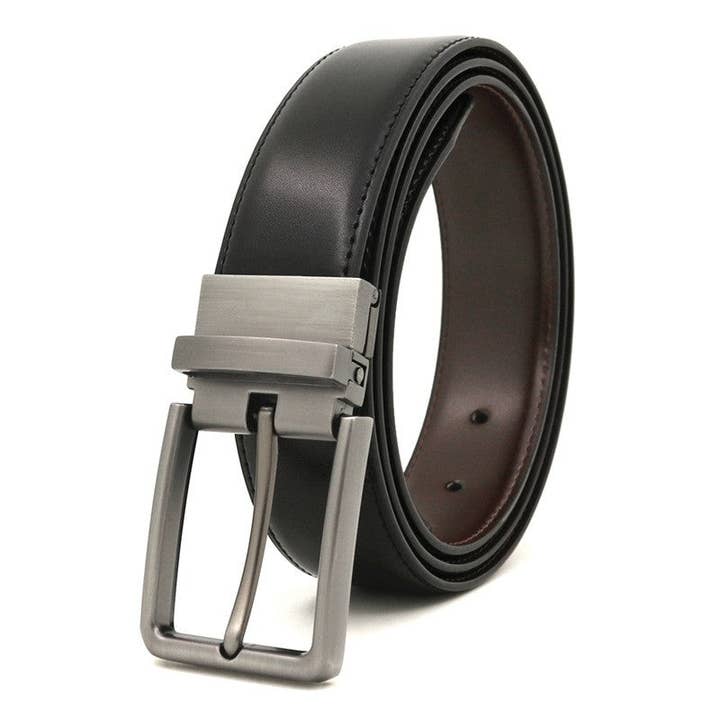 Men's Fashion Casual Leather Belt Rotary Needle Buckle Double-Sided Belt for wholesale by Sheer Trend