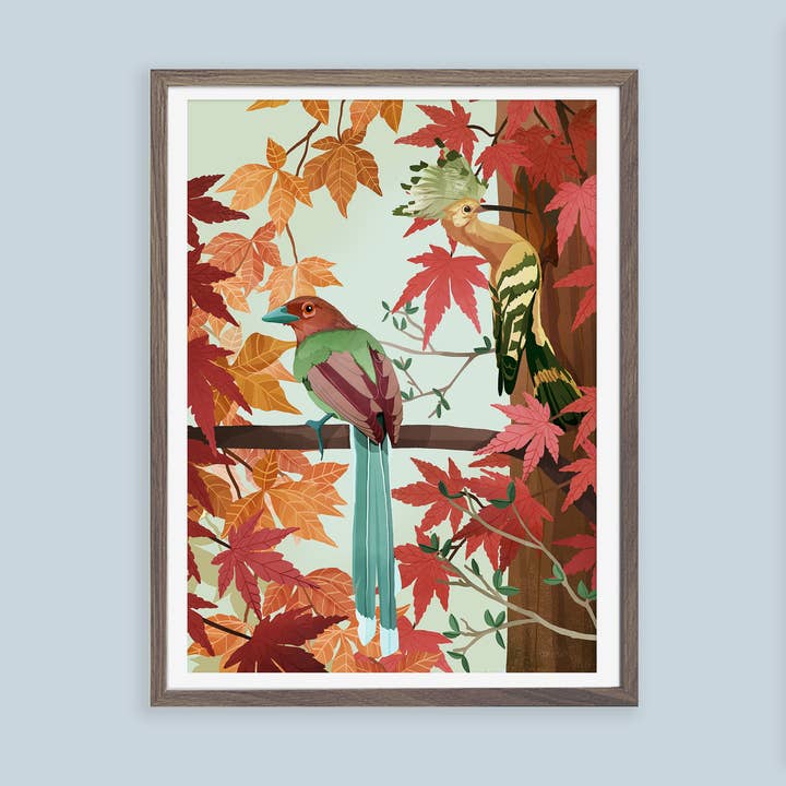 Plakat - Fugle i efteråret for engroshandel hos Goed Blauw